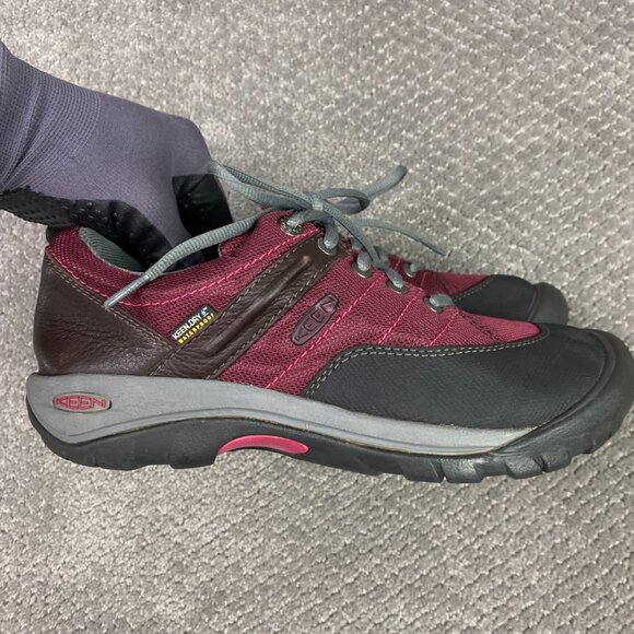 Keen Presidio Sport Mesh Waterproof Shoes Women's 9 Burgundy Hiking Outdoor - Picture 1 of 12